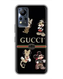 Чехол для Infinix Note 11 с картинкой «Gucci — герои Disney и монограмма»