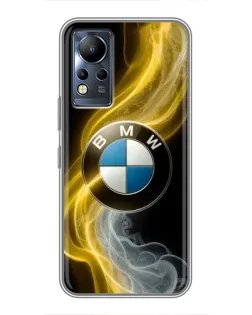 Чехол для Infinix Note 11 с картинкой «Золотистый дым BMW»