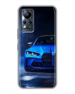 Чехол для Infinix Note 11 с картинкой «Голубая BMW M4»