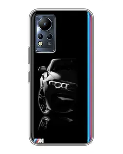 Чехол для Infinix Note 11 с картинкой «Силуэт BMW в темноте»