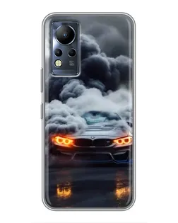 Чехол для Infinix Note 11 с картинкой «BMW в дыму»
