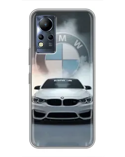 Чехол для Infinix Note 11 с картинкой «BMW в белом дыму»