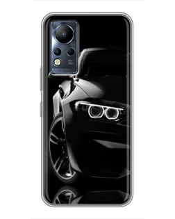 Чехол для Infinix Note 11 с картинкой «Черная BMW — профиль»