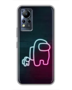 Чехол для Infinix Note 11 с картинкой «Among Us неон-арт»