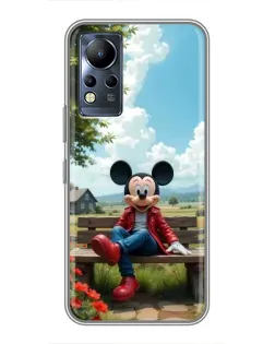 Чохол для Infinix Note 11 з картинкою «Міккі на лавці»