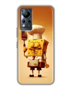 Чехол для Infinix Note 11 с картинкой «Губка Боб повар»
