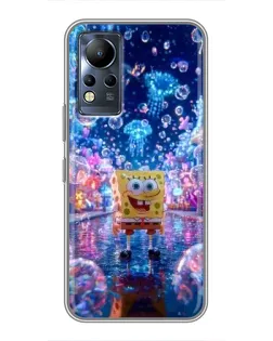 Чехол для Infinix Note 11 с картинкой «Неоновый океан»