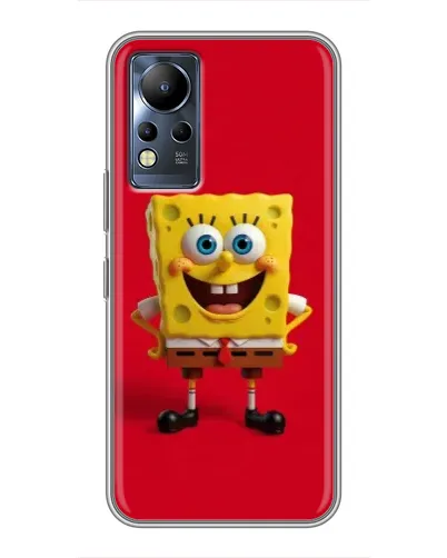 Чехол для Infinix Note 11 с картинкой «Спанч Боб на красном»