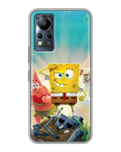 Чехол для Infinix Note 11 с картинкой «Спанч Боб победитель»