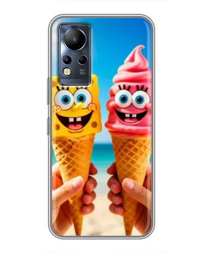 Чехол для Infinix Note 11 с картинкой «Спанч Боб мороженое»