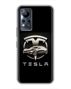 Чехол для Infinix Note 11 с картинкой «Tesla — серебристое авто» Чехол для Infinix Note 11 с картинкой «Tesla — серебристое авто»