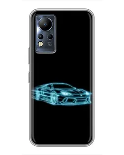Чохол для Infinix Note 11 з картинкою «Неоновий контур Lamborghini»