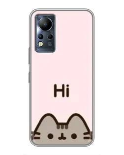 Чехол для Infinix Note 11 с картинкой «Пушин говорит Hi»