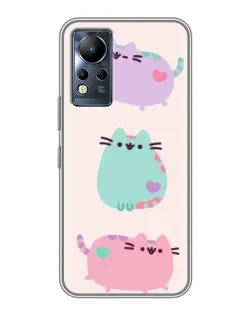 Чехол для Infinix Note 11 с картинкой «Pusheen трио»