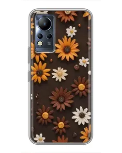 Чохол для Infinix Note 11 з картинкою «Візерунок з маленьких соняшників»
