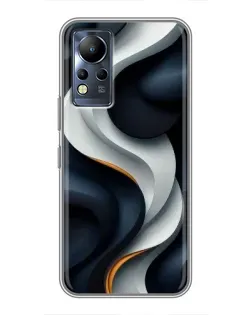 Чехол для Infinix Note 11 с картинкой «Объемные черно-белые ленты» Чехол для Infinix Note 11 с картинкой «Объемные черно-белые ленты»