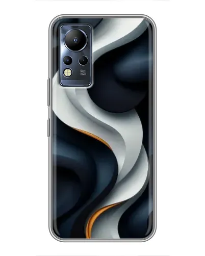 Чехол для Infinix Note 11 с картинкой «Объемные черно-белые ленты»