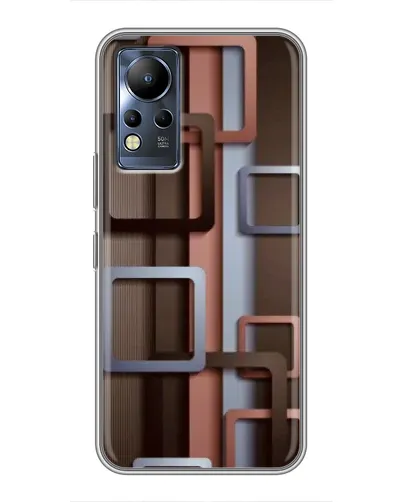 Чехол для Infinix Note 11 с картинкой «Коричневые объемные квадраты»