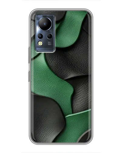 Чехол для Infinix Note 11 с картинкой «Зеленые кожаные волны»