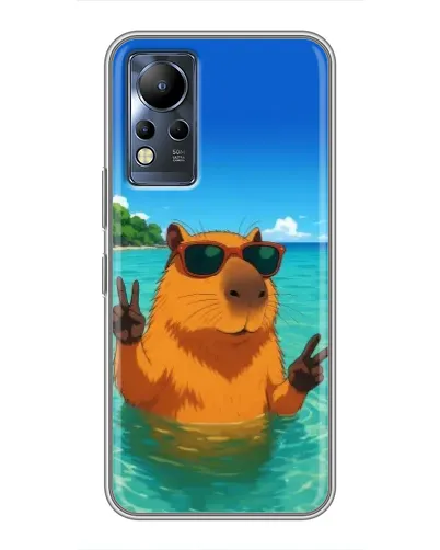 Чехол для Infinix Note 11 с картинкой «Морская капибара»