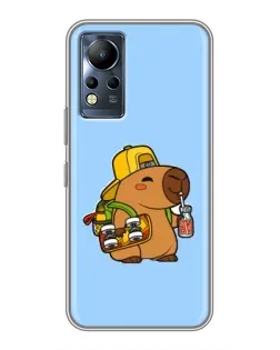 Чехол для Infinix Note 11 с картинкой «Капибара на скейте»
