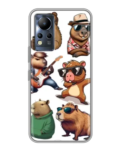 Чехол для Infinix Note 11 с картинкой «Крутые капибары музыканты»