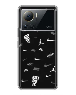 Чехол для Infinix Note 12 2023 с картинкой «Nike Black Pattern» Чехол для Infinix Note 12 2023 с картинкой «Nike Black Pattern»