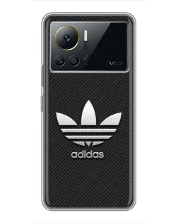 Чехол для Infinix Note 12 2023 с картинкой «Adidas Карбоновая текстура»