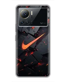 Чехол для Infinix Note 12 2023 с картинкой «Nike — эффект разломов»