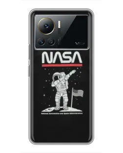 Чехол для Infinix Note 12 2023 с картинкой «NASA — шагаем по Луне»
