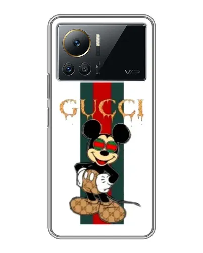 Чехол для Infinix Note 12 2023 с картинкой «Микки Маус Gucci — полосы» Чехол для Infinix Note 12 2023 с картинкой «Микки Маус Gucci — полосы»