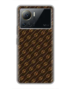 Чехол для Infinix Note 12 2023 с картинкой «Gucci — золотые диагонали»