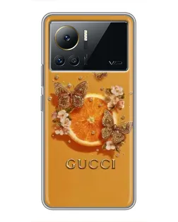 Чехол для Infinix Note 12 2023 с картинкой «Gucci — золотые бабочки»