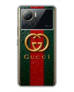 Чехол для Infinix Note 12 2023 с картинкой «Gucci — фирменная полоса и золото»