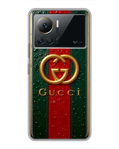 Чехол для Infinix Note 12 2023 с картинкой «Gucci — фирменная полоса и золото» Чехол для Infinix Note 12 2023 с картинкой «Gucci — фирменная полоса и золото»