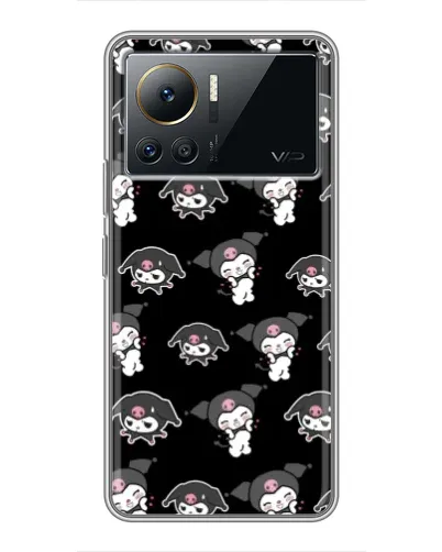Чехол для Infinix Note 12 2023 с картинкой «Черный паттерн Kuromi» Чехол для Infinix Note 12 2023 с картинкой «Черный паттерн Kuromi»