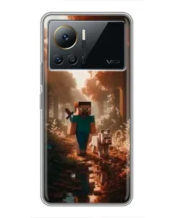 Чехол для Infinix Note 12 2023 с картинкой «Стив в лесу» Чехол для Infinix Note 12 2023 с картинкой «Стив в лесу»