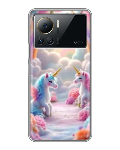 Чехол для Infinix Note 12 2023 с картинкой «Радуга и единороги» Чехол для Infinix Note 12 2023 с картинкой «Радуга и единороги»