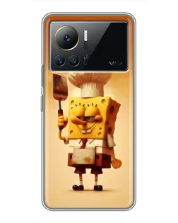 Чехол для Infinix Note 12 2023 с картинкой «Губка Боб повар»