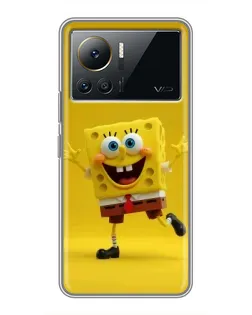 Чехол для Infinix Note 12 2023 с картинкой «Позитивный Губка Боб»