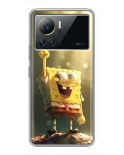 Чехол для Infinix Note 12 2023 с картинкой «Сияющий Спанч Боб»