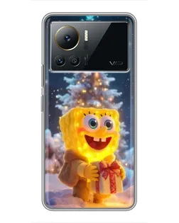 Чехол для Infinix Note 12 2023 с картинкой «Рождественский Спанч Боб»