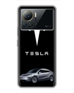 Чехол для Infinix Note 12 2023 с картинкой «Tesla Model Y»