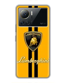 Чехол для Infinix Note 12 2023 с картинкой «Lamborghini Stripe желтый»