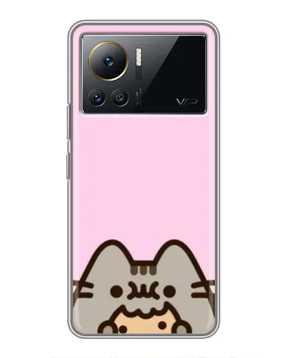Чехол для Infinix Note 12 2023 с картинкой «Pusheen и печенье»