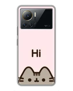 Чехол для Infinix Note 12 2023 с картинкой «Пушин говорит Hi»