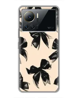 Чехол для Infinix Note 12 2023 с картинкой «Паттерн черные банты»