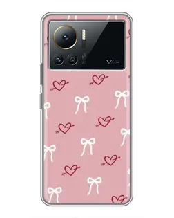 Чехол для Infinix Note 12 2023 с картинкой «Сердца и банты»