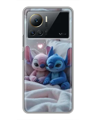 Чехол для Infinix Note 12 2023 с картинкой «Плюшевые Стич Ангел»