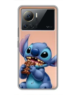 Чехол для Infinix Note 12 2023 с картинкой «Стич ест шоколад»